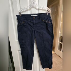 Sonoma Navy Cropped Cargo Pants with Zip Pockets